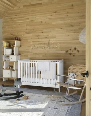 A wooden panelled nursery