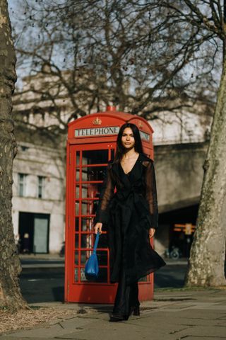 sheer coat at London fashion week