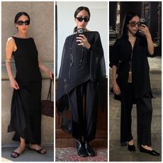 collage of Alexis Badiyi wearing flats