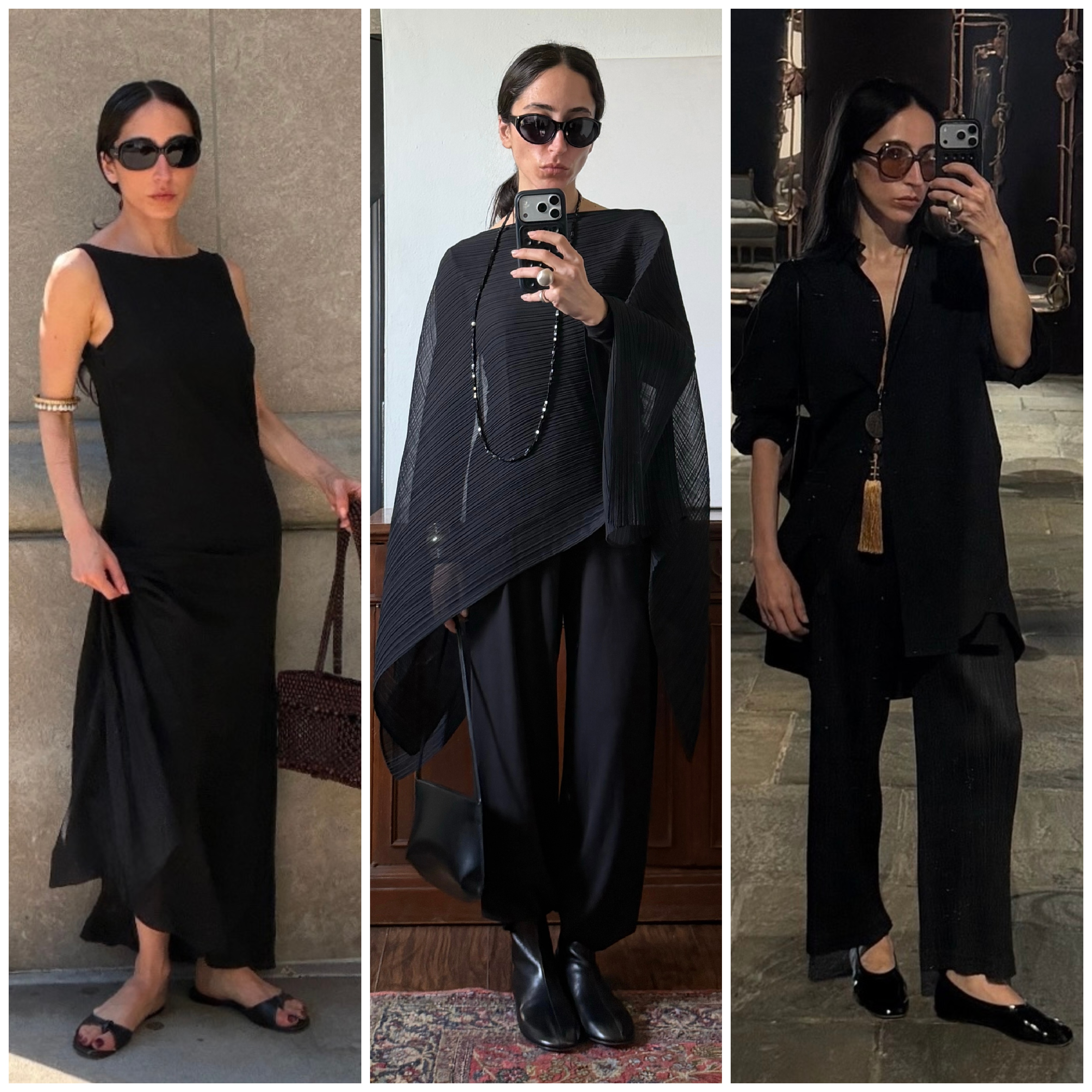 collage of Alexis Badiyi wearing flats