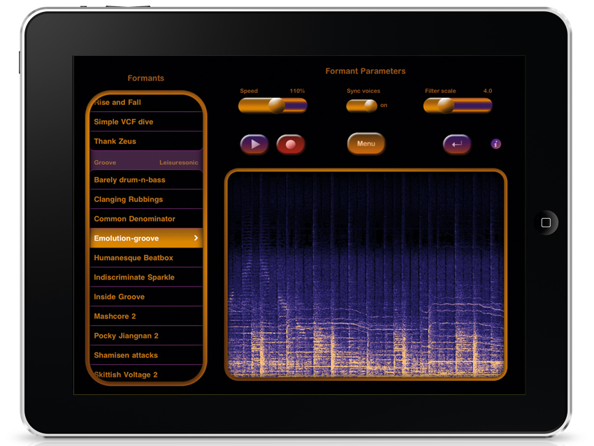 SynthTronica generates its sounds via formant distortion synthesis.