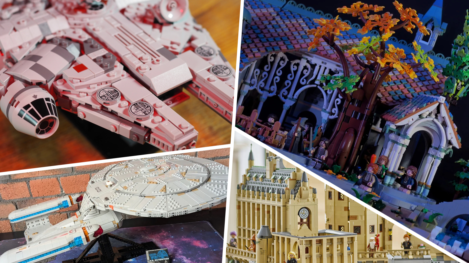 Three images of three Lego sets 