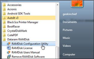 Launch RamDisk Configuration Utility
