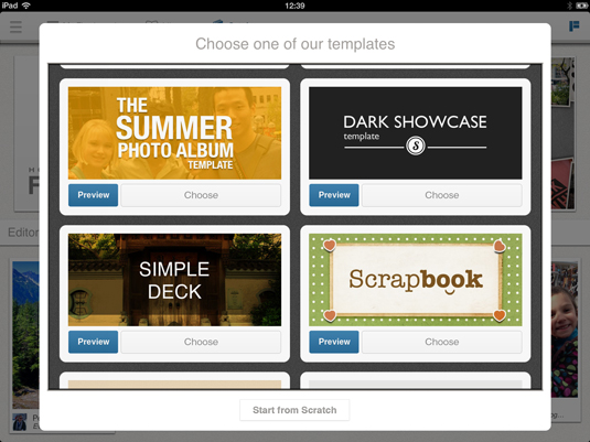 Choose from a number of templates