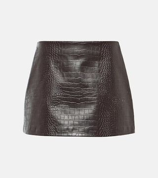 Mary Croc-Effect Faux Leather Miniskirt