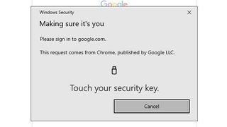 Security key prompt