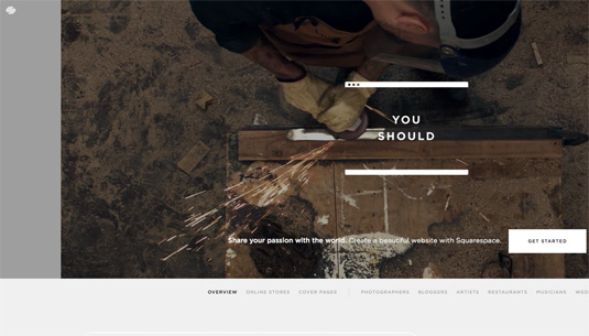 alternative portfolio sites: Squarespace