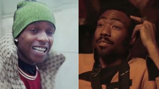 ASAP Rocky performing in the "Taylor Swift" music video, Donald Glover as Lando Calrissian in Star Wars: A Solo Story