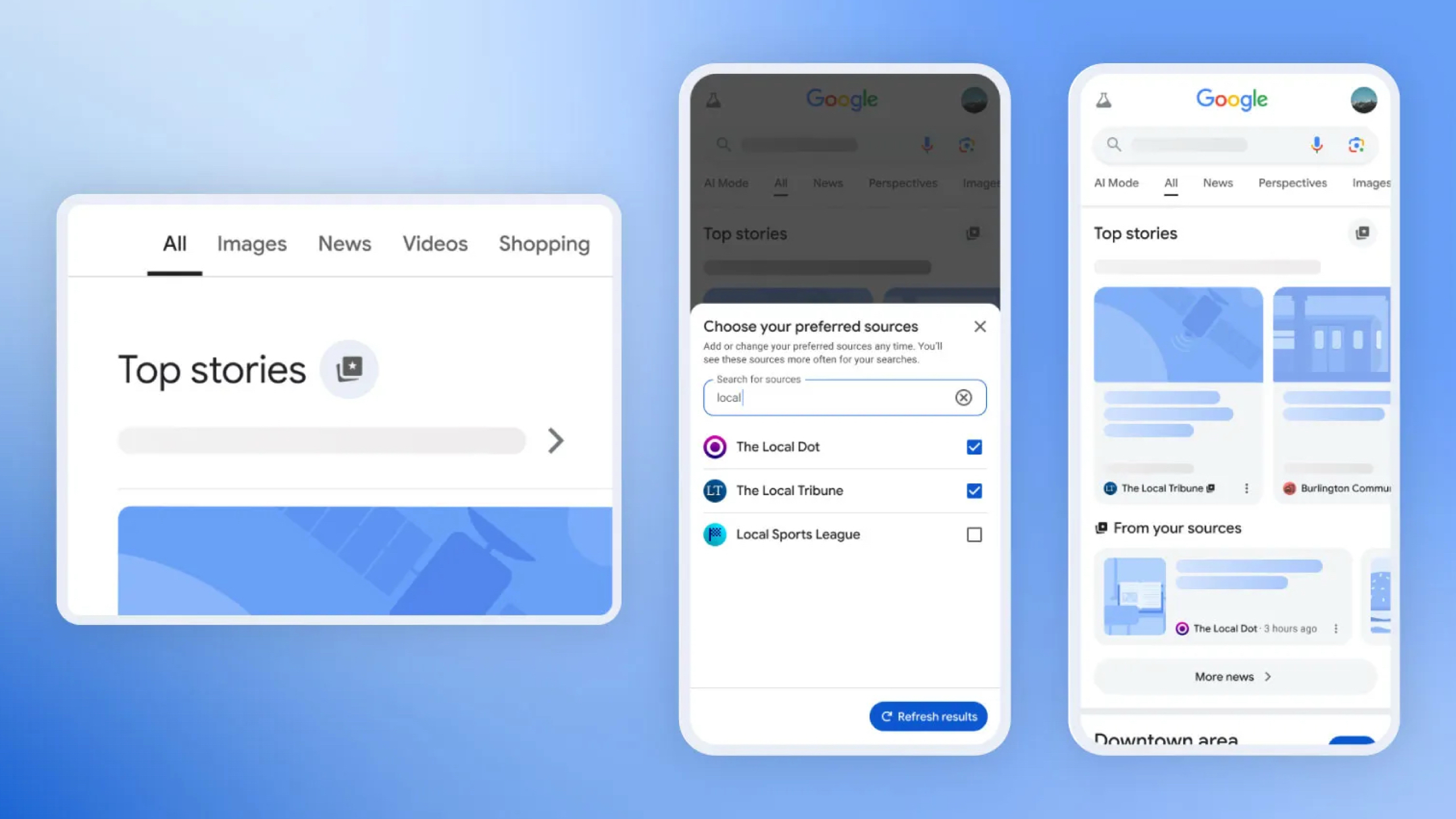 Image explaining how to use Google Search's new Preferred sources feature