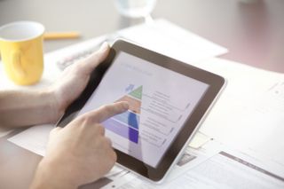 Man using a tablet in an office