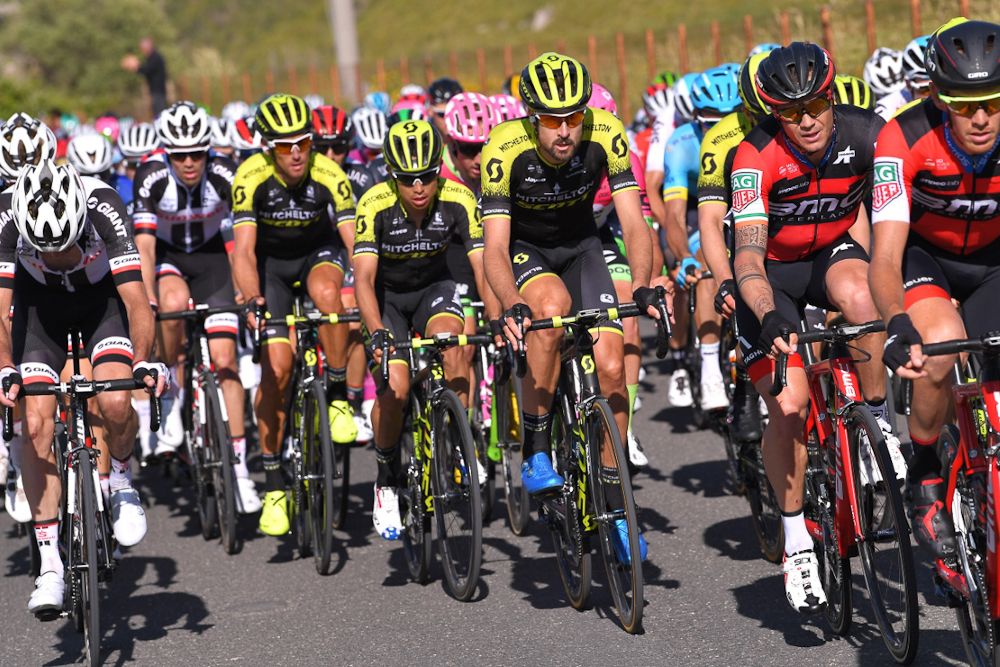 Esteban Chaves (Mitchelton-Scott)tucked safely in the bunch during stage 4 at the Giro d'Italia