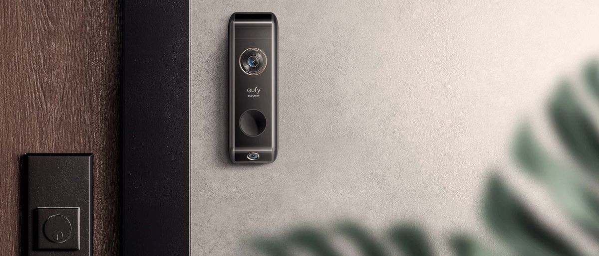 Eufy Video Doorbell Dual on door frame