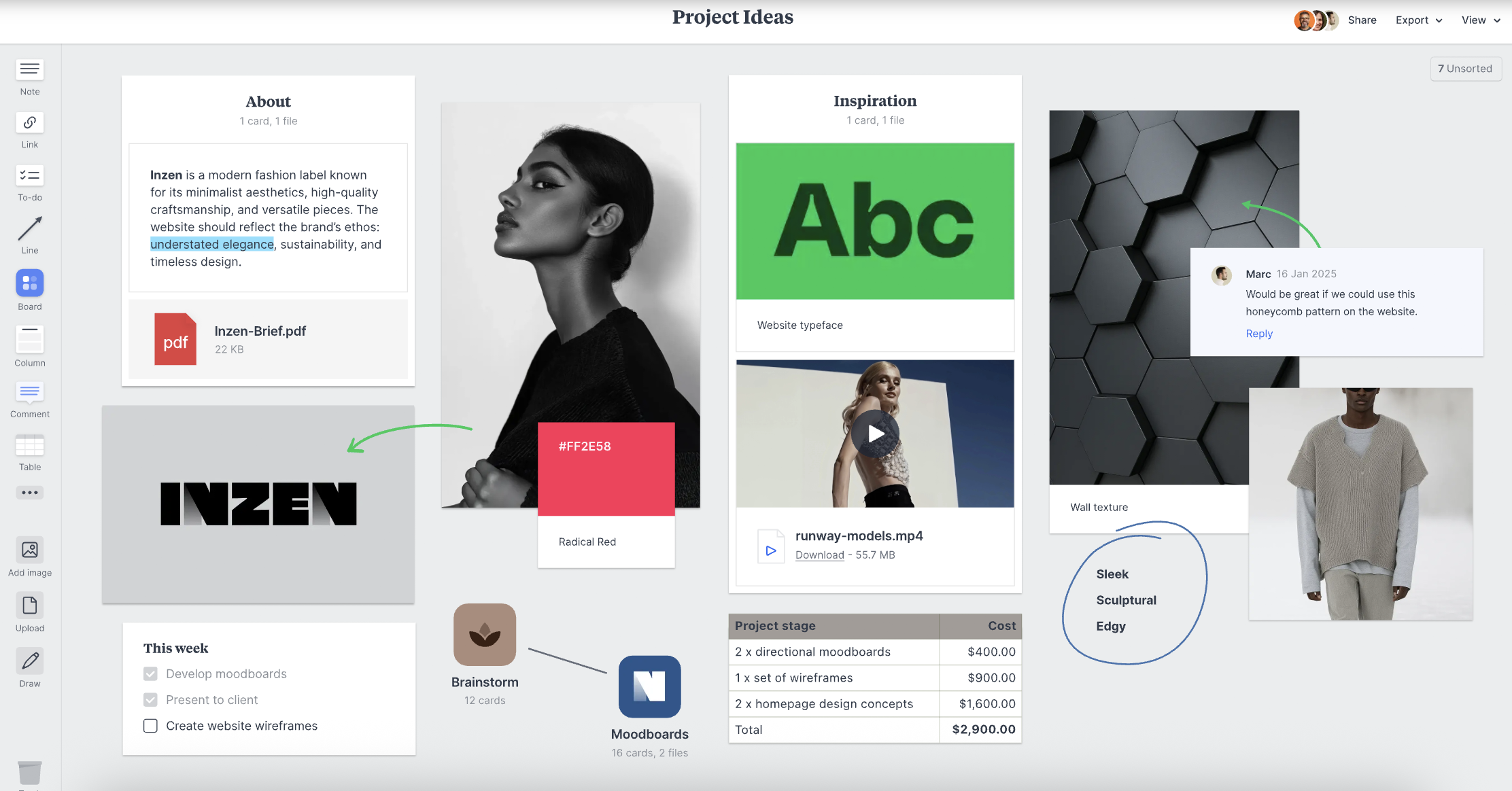 Milanote is an inspiration and project tool.