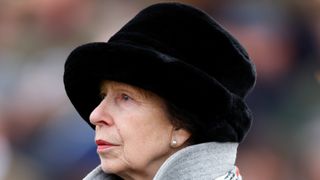 Princess Anne, Princess Royal attends day 3 'St Patrick's Thursday' of the Cheltenham Festival