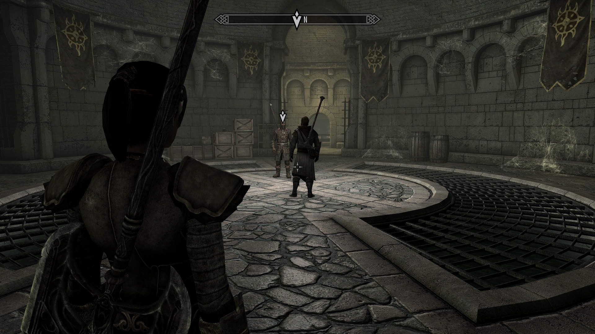 Tangkapan layar Skyrim di dalam benteng Dawnguard