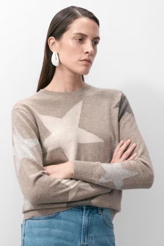 M&S Pure Cashmere Star Crew Neck Jumper