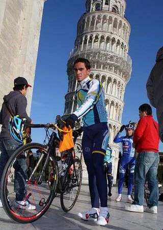 Astana's Alberto Contador at his team's Pisa, Italy training camp.