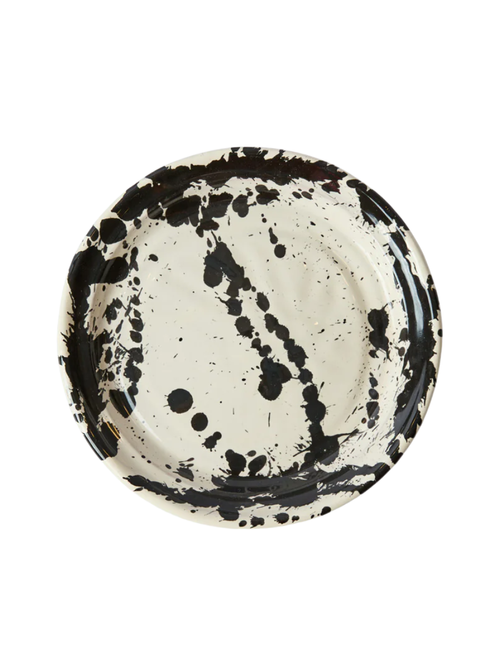 Montegranaro Black & White Splatterware Side Plate