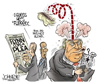 Political cartoon U.S. Mueller investigation Michael Flynn