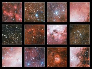 Highlights of a huge, 3-gigapixel image from the European Southern Observatory's VLT Survey Telescope.