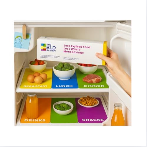 Amazon.com - Refrigerator Liners Set of 5 - Color Coded, Washable Fridge Organizer for Moms - Easy Kitchen Storage Solution, Refrigerator Organizer for Fresh and Tidy Refrigerator Spaces