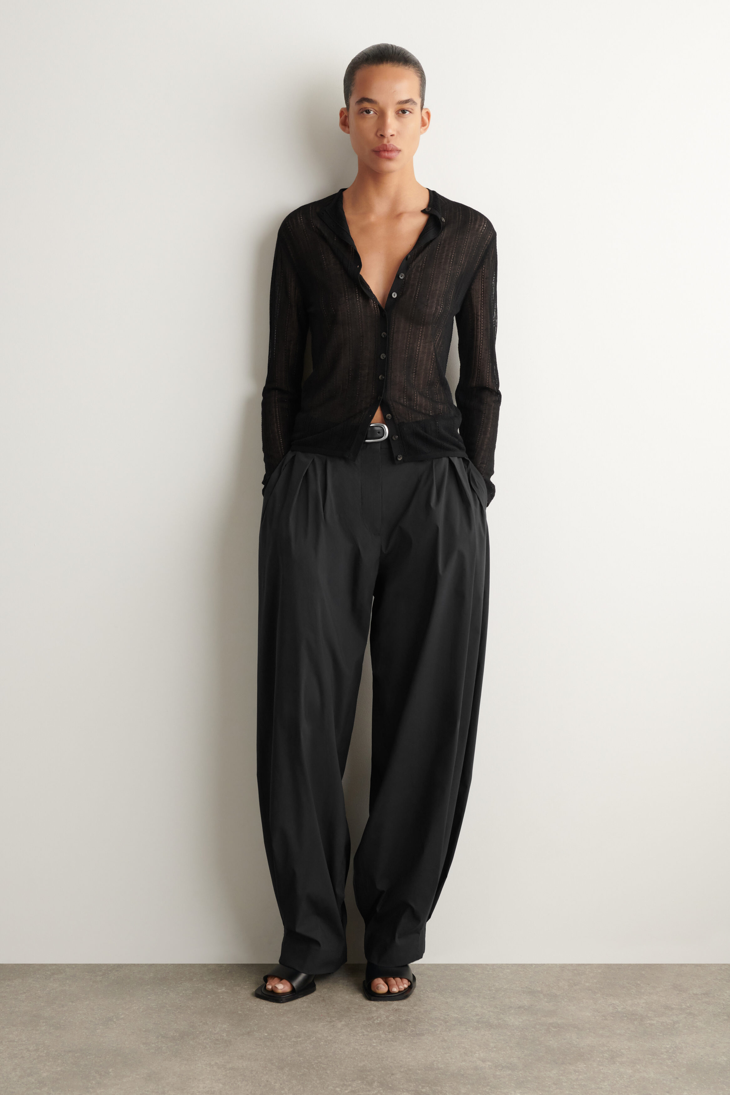 Pleated Cotton-Blend Balloon Trousers