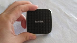 SanDisk Connect Wireless Media Drive in hand