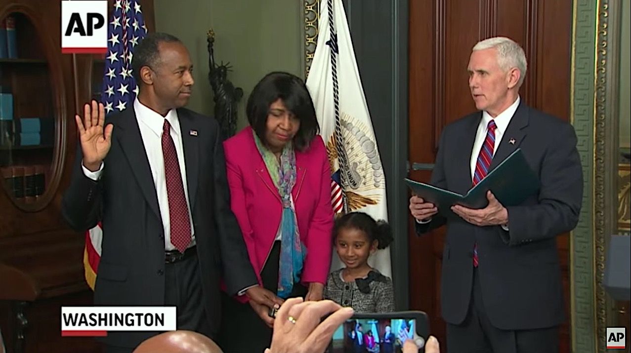 Ben Carson is sworn in as HUD secretary