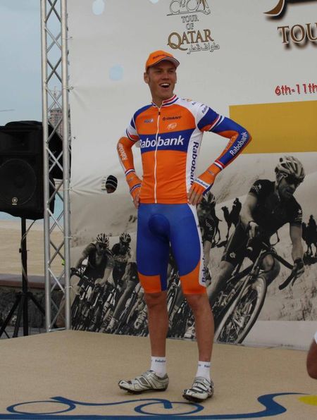Lars Boom (Rabobank) enjoys his moment on the podium