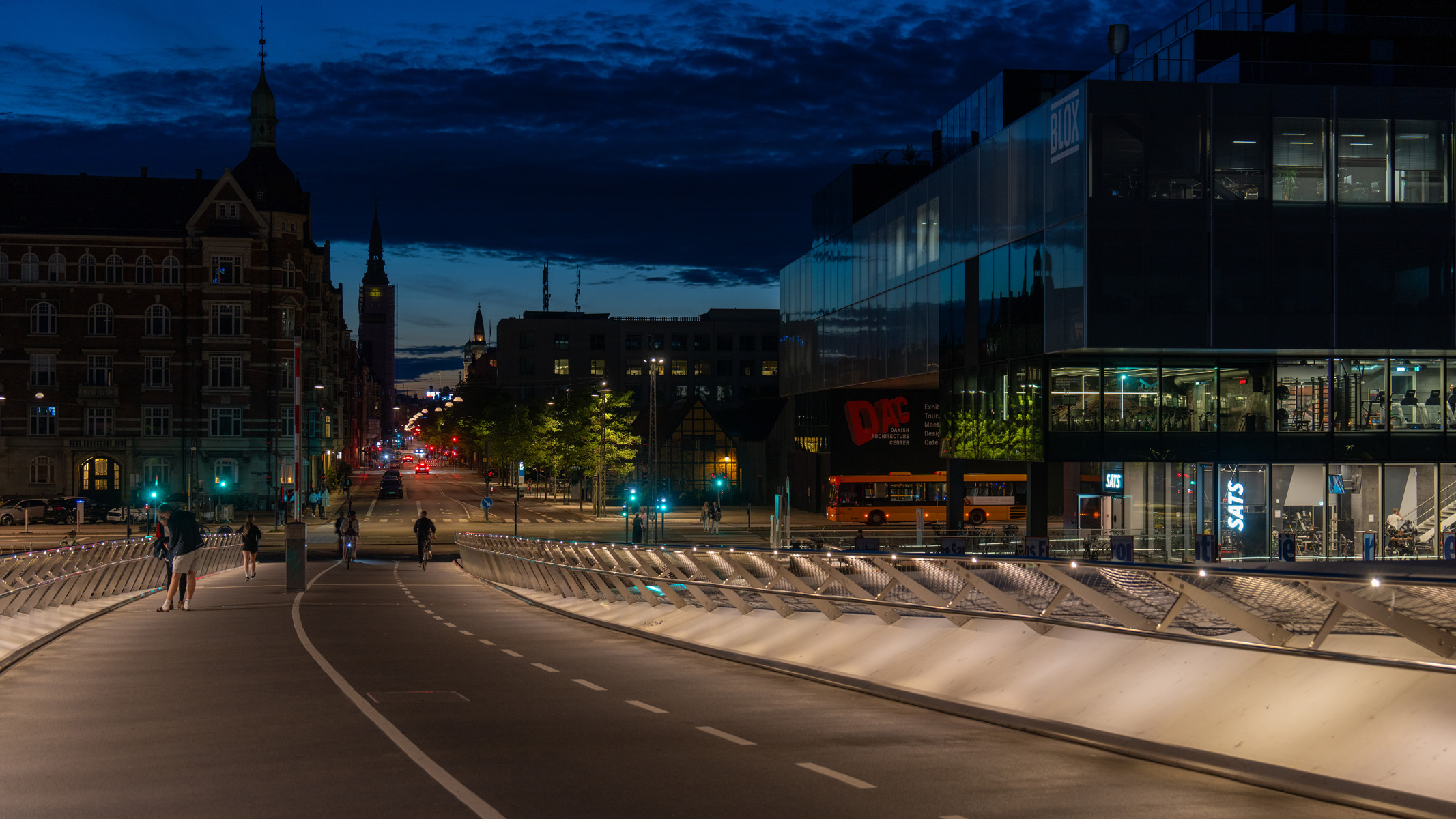 City nightscape in Copenhagen