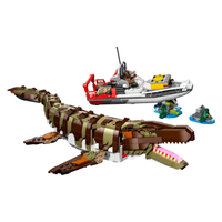 Brick-Built Mosasaurus Boat Mission | View at Lego-Price: - Ages: - Pieces: - Minifigures: - Item Number: 
