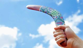 A stock photo of a boomerang