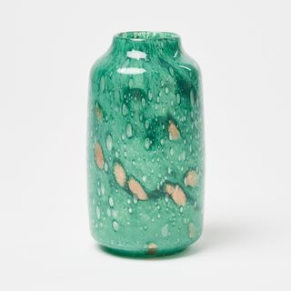 Oliver Bonas Hazel Glitter Green Glass Vase
