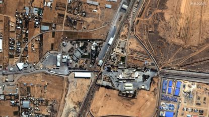Satellite imagery of Rafah border vrossing, 15 October 2023