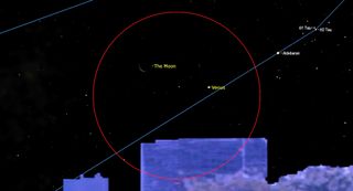 july 2020 starry night Crescent Moon meets Venus