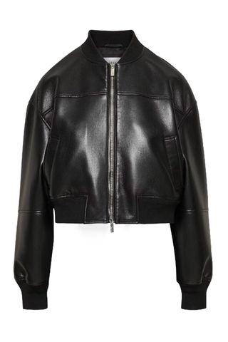 Aritzia Babaton synergy bomber Relaxed UnReal Leather bomber jacket