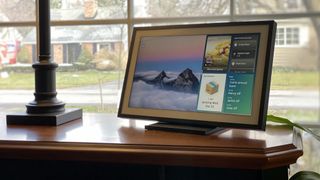 Amazon Echo Show 15 on a living room table