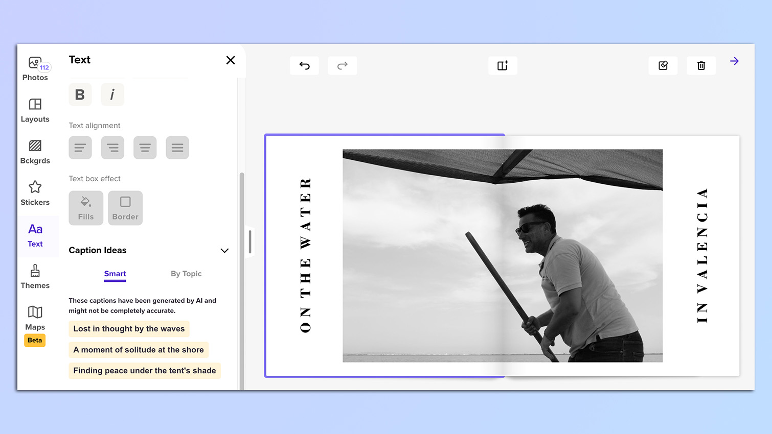 Screenshot of Mixbook Photo Book software