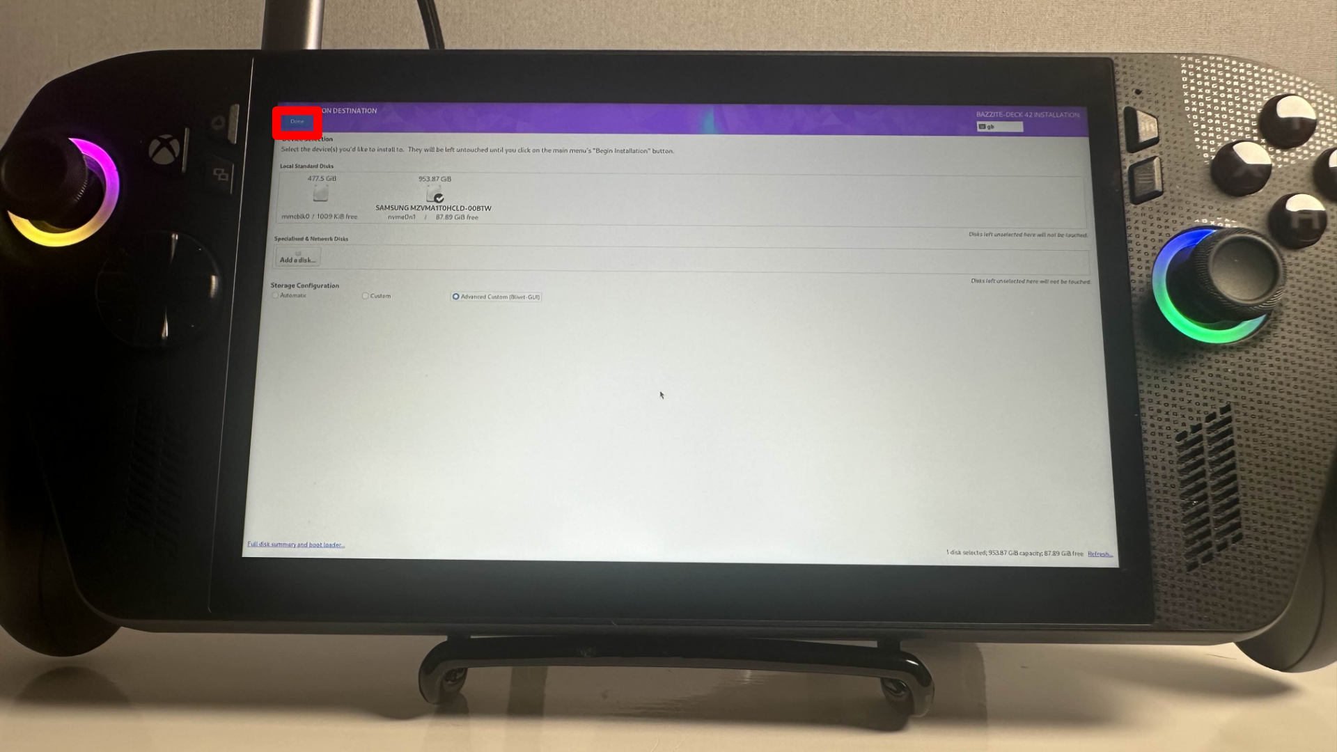 Bazzite install process