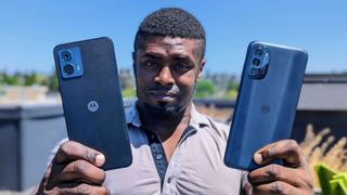 Moto G 5G 2023 and 2022 in hand