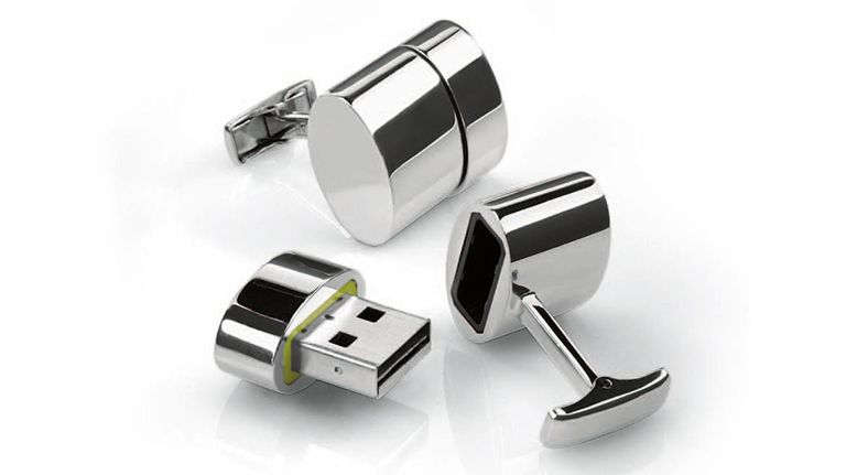 Polished Oval WiFi / 4GB USB Cufflinks
