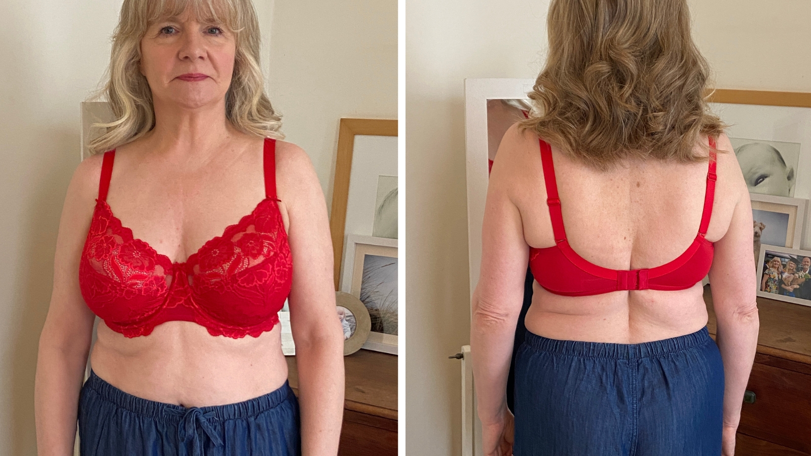 Julie Player wearing DelimiraFull Coverage Underwired bra in Lipstick Red