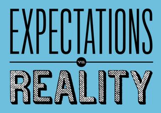 Words reading "Expectations vs Reality"