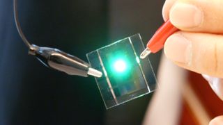 The slim organic compounds in an OLED need onlyan electric curent to illuminate