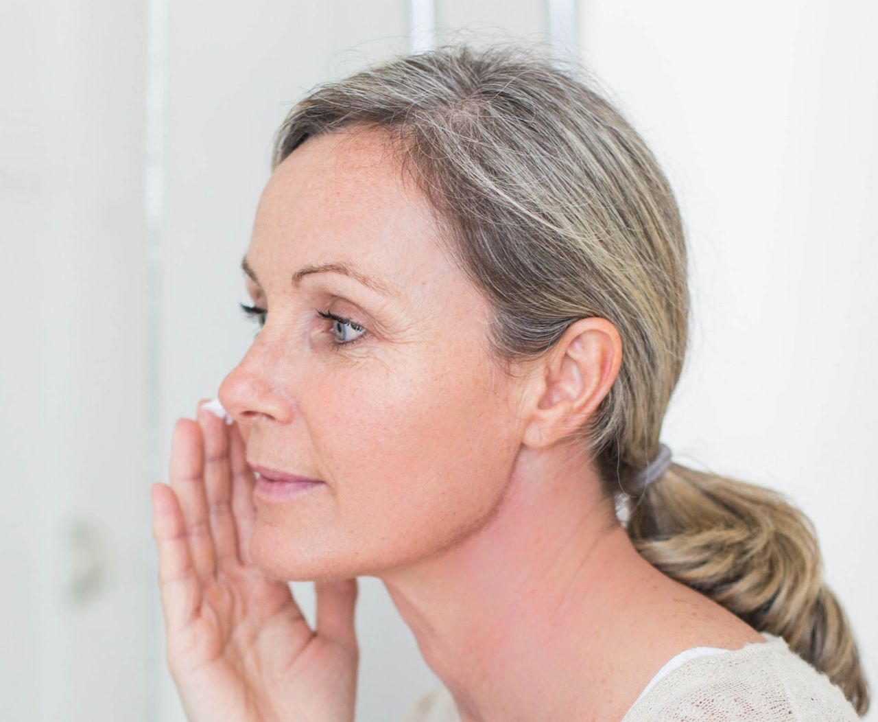 Woman in mirror