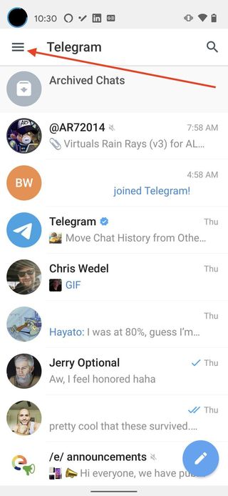How To Change Telegram Chat Background Theme Step 1