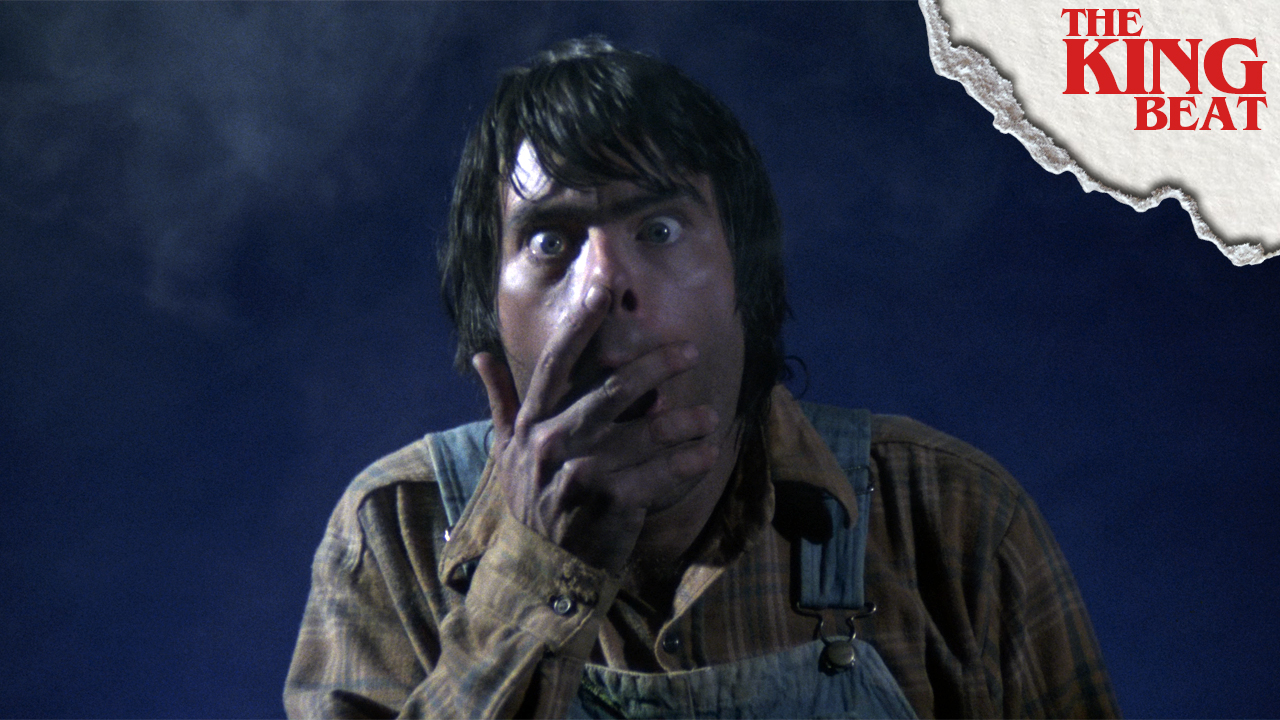 Stephen King with hand over mouth in Creepshow The King Beat