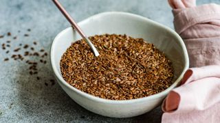 Flaxseeds in bowl