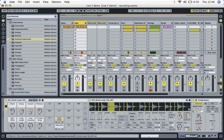 Slicing a drum loop with Drum Racks