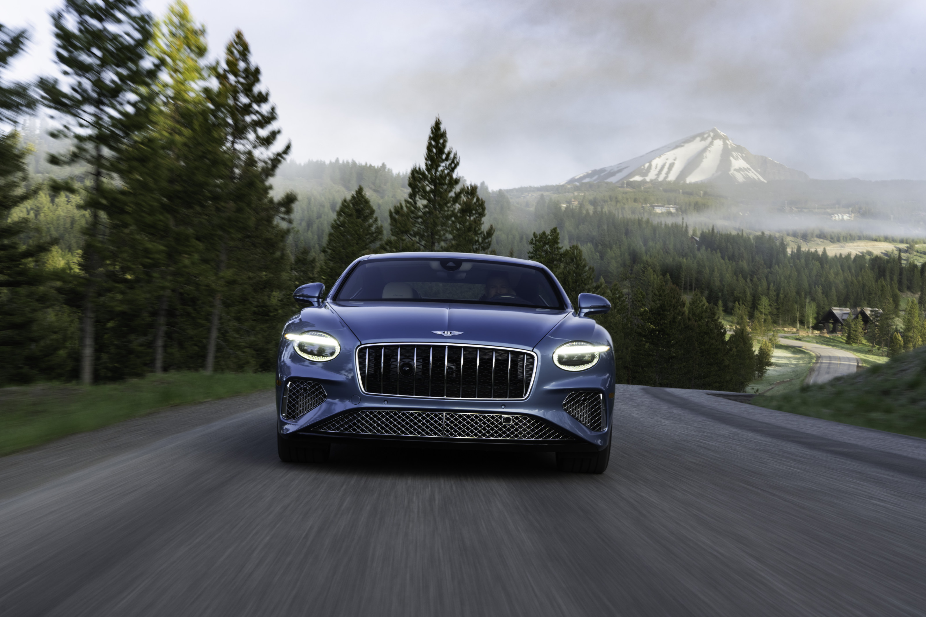 On the road in the Bentley Continental GT Azure